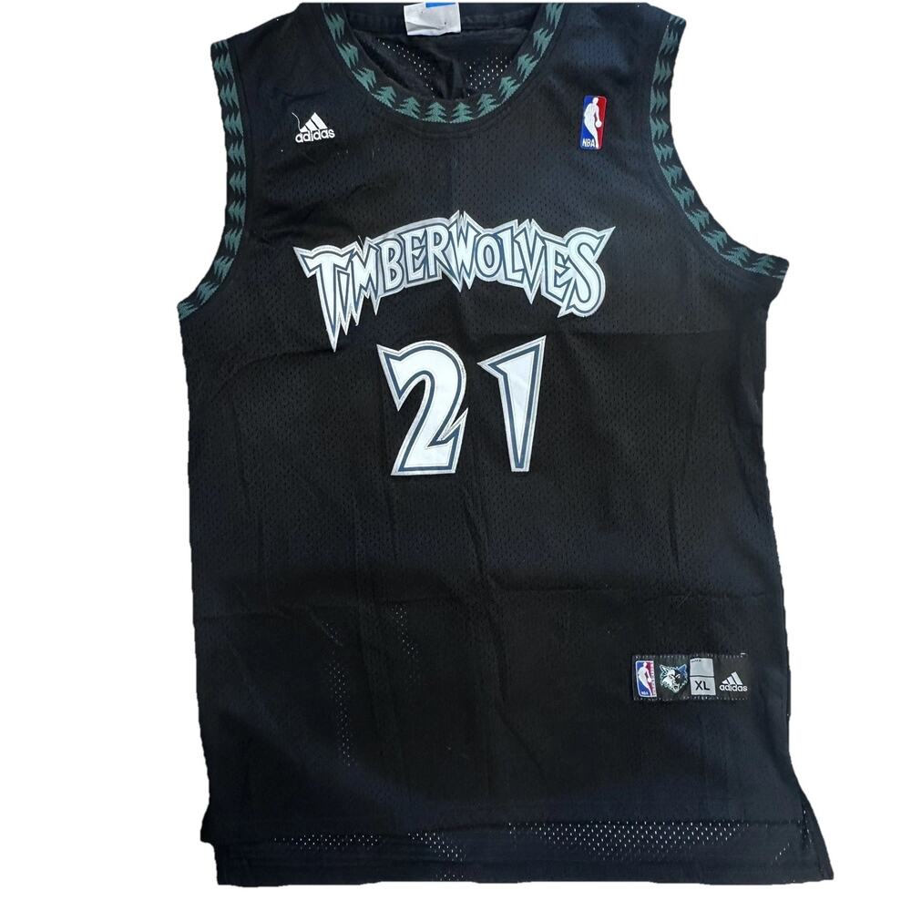 Vintage Kevin Garnett 21 Minn. Timberwolves Adidas Swingman Jersey XL Black NBA